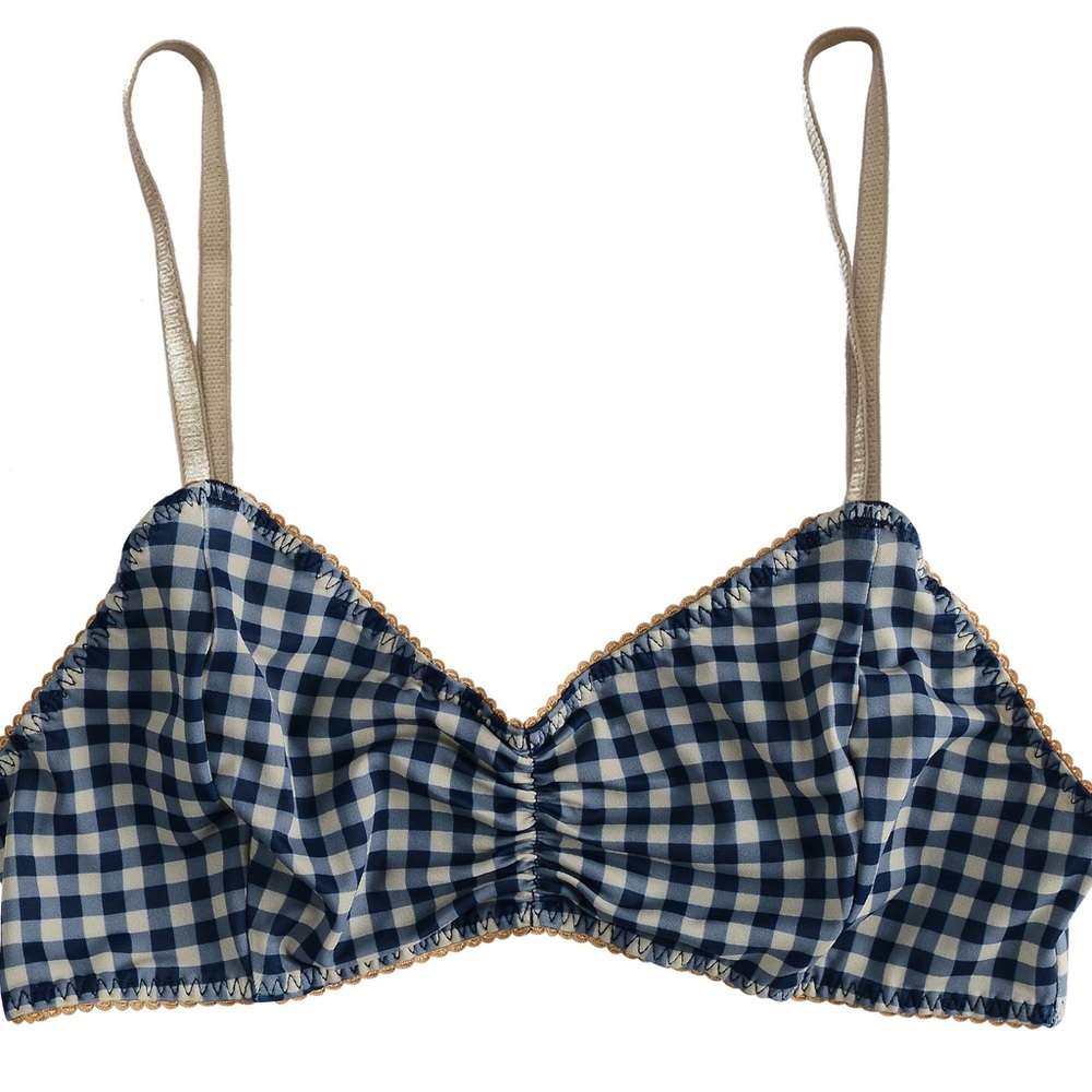 Bimby + Roy NETE Bralette in Navy Gingham L